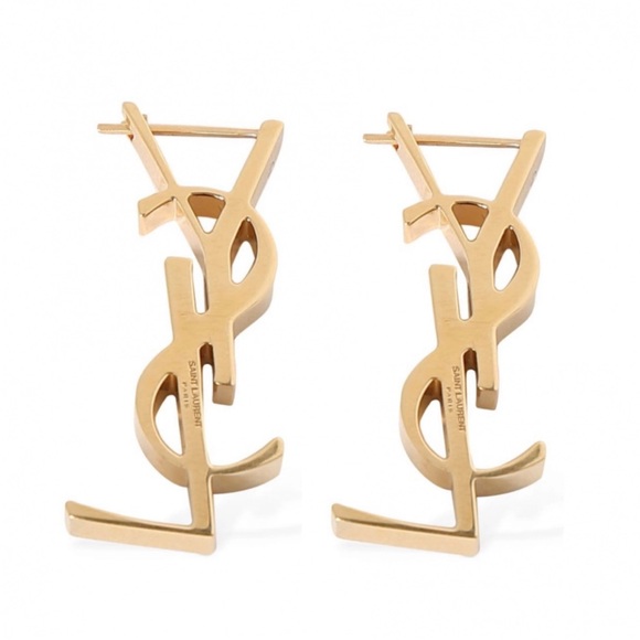 SAINT LAURENT YSL logo earrings - Picture 2 of 4